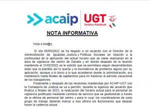 Nota informativa acuerdo prisiones en Pais Vasco