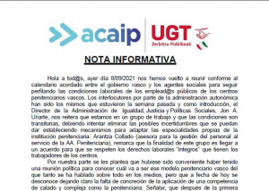 Nota informativa reunión Gobierno Vasco (08/09/21)