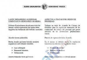 Convocatoria reunión con Gobierno vasco