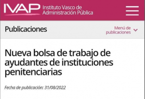 Nueva bolsa C. Ayudantes II.PP Pais Vasco